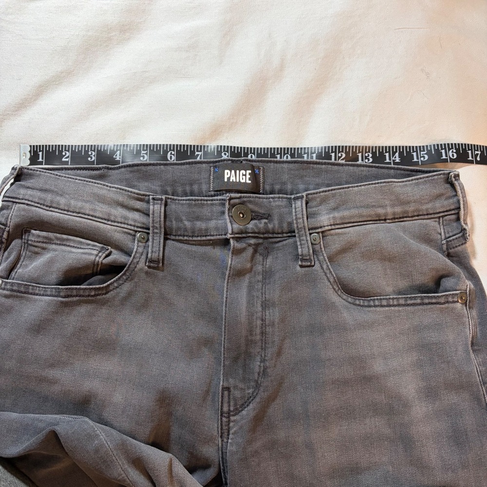 Paige Slim Straight Leg Jeans Faded Gray Charcoal Denim Size 32 - Picture 6 of 9